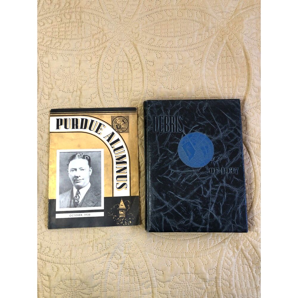 1937 Purdue Debris Yearbook Amelia Earhart 1938 Alumnus Magazine History Lot